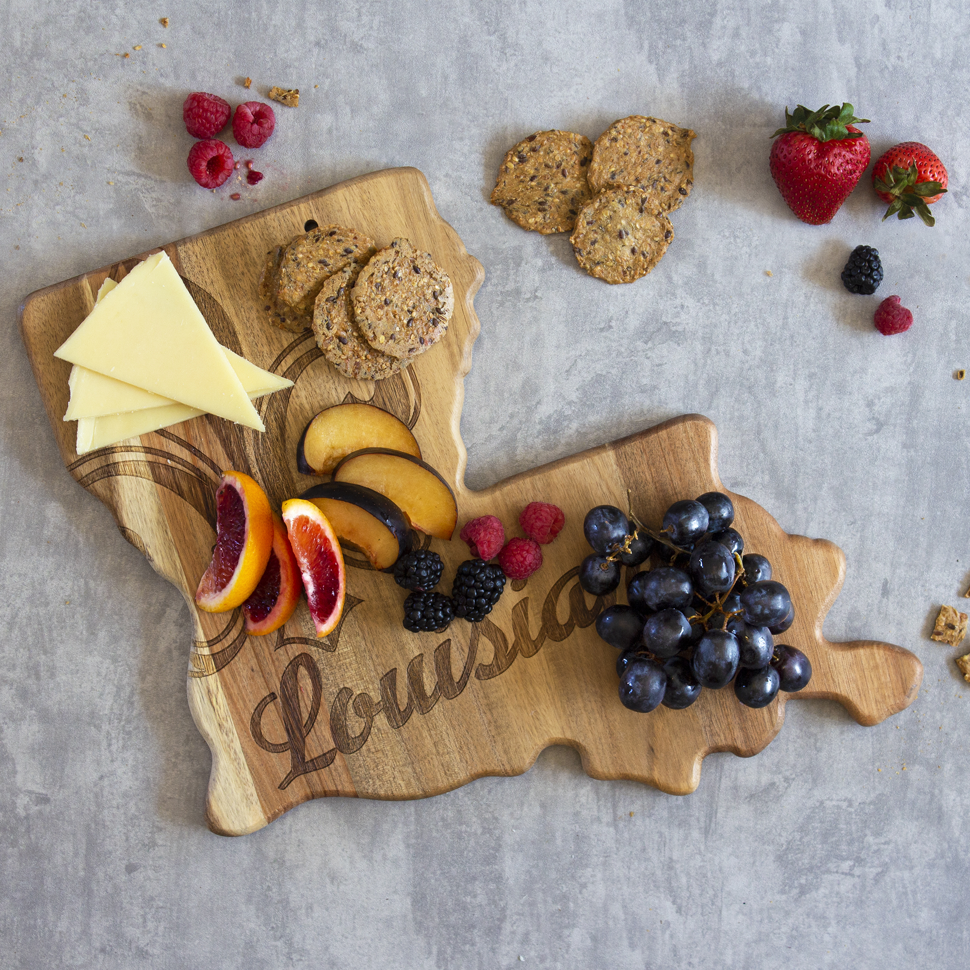 Rock & Branch® Origins Series Louisiana State Shaped Wood Serving and Cutting Board 6