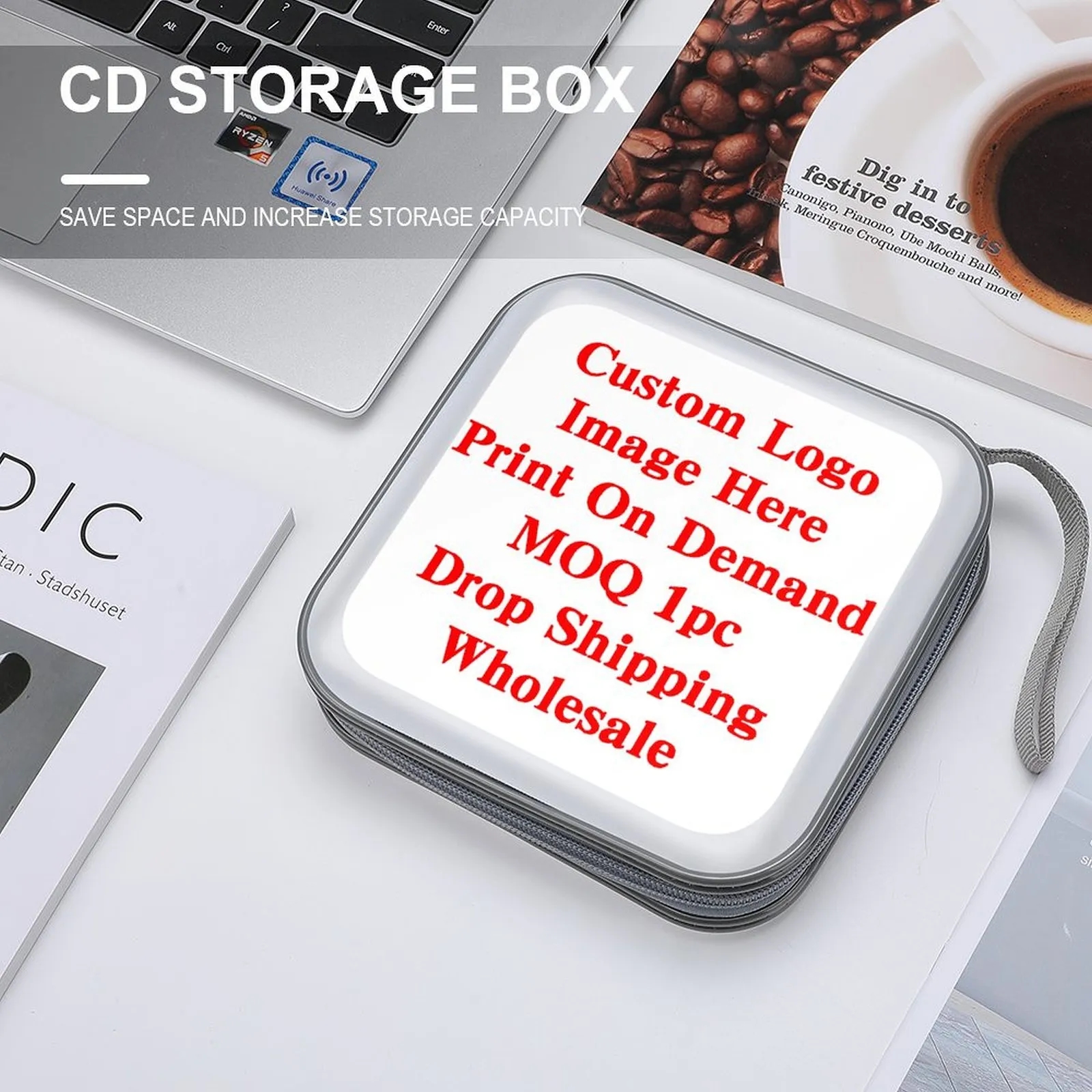 Custom Printed CD Case with Logo - Durable Waterproof Storage for 40 DVDs Bulk Order 10