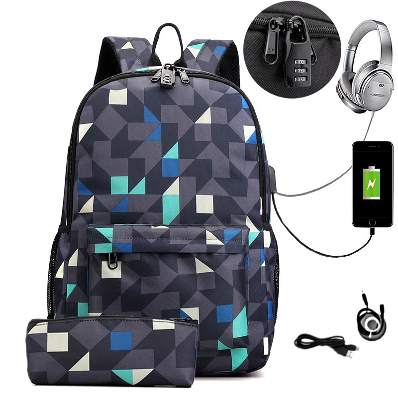 Custom Two-piece Laptops Backpacks with USB Charging Port 19