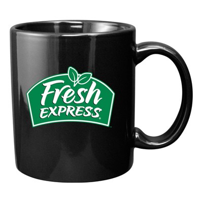 11 oz vitrified coffee mug - black 1