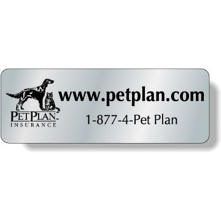 Bright Silver Foil Paper Roll Labels Stock Rectangle (1.25"x3.5")