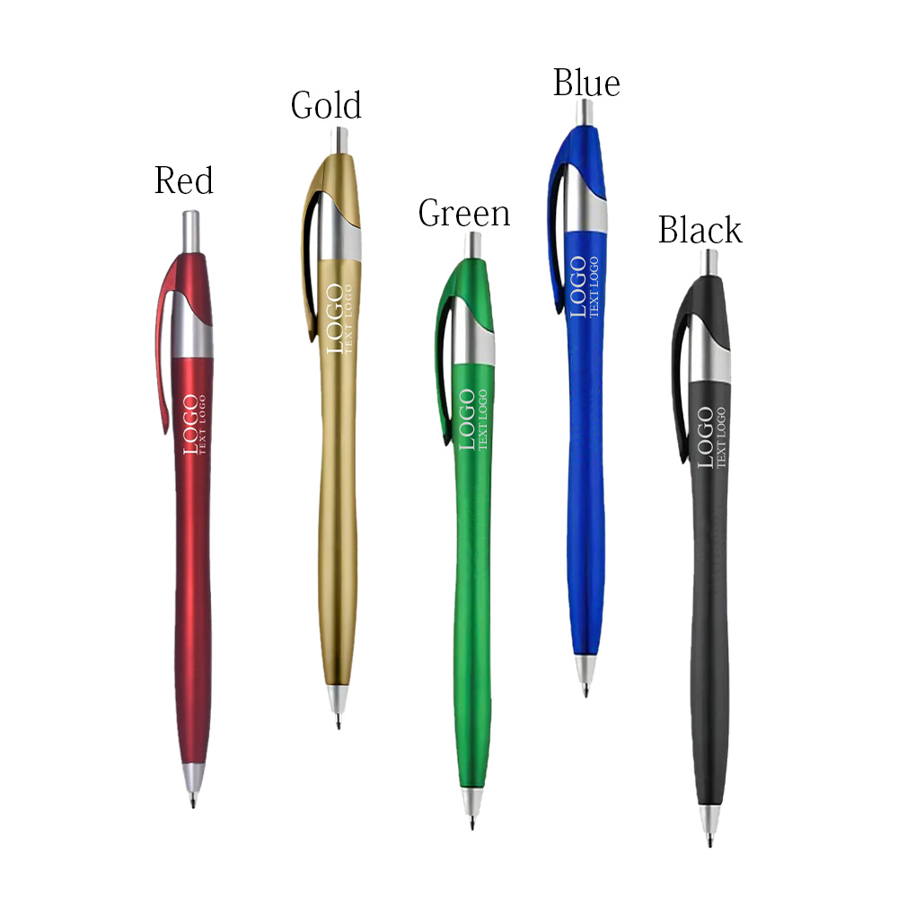 Plastic Ballpoint Click Pen with Metallic Accent 7