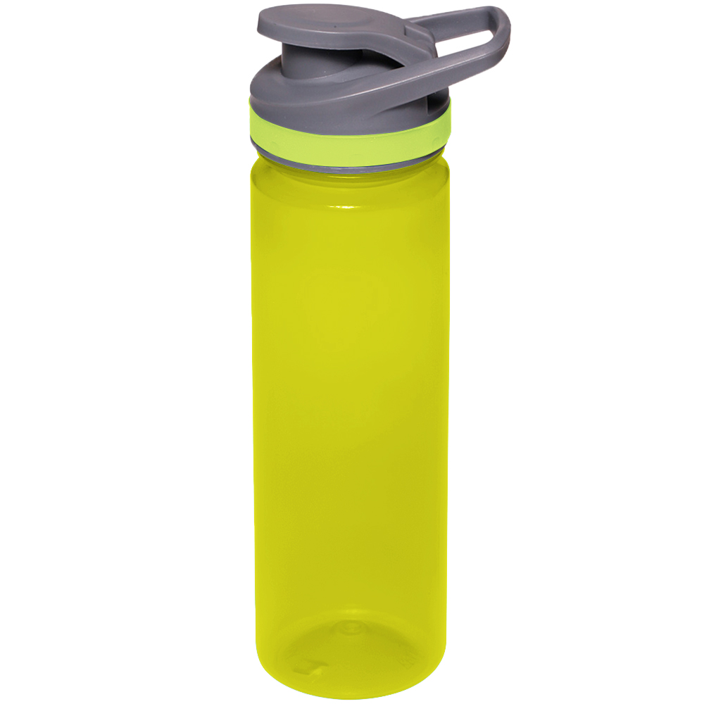 Plastic Sports Water Bottle with Flip Lid - Carry Handle, 22 13