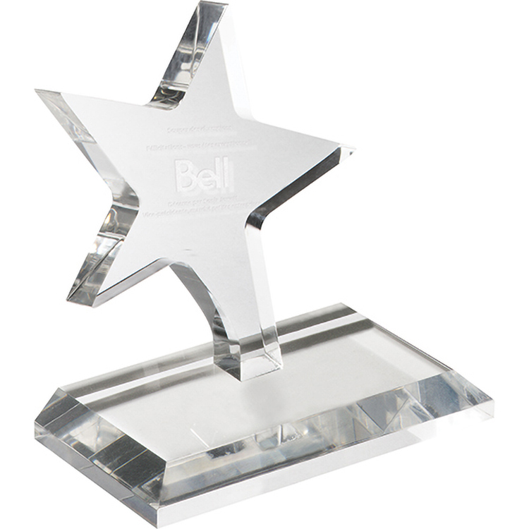 Clear Dancing Star Award (5 1/2"x 6"x 3/4") Laser Engraved