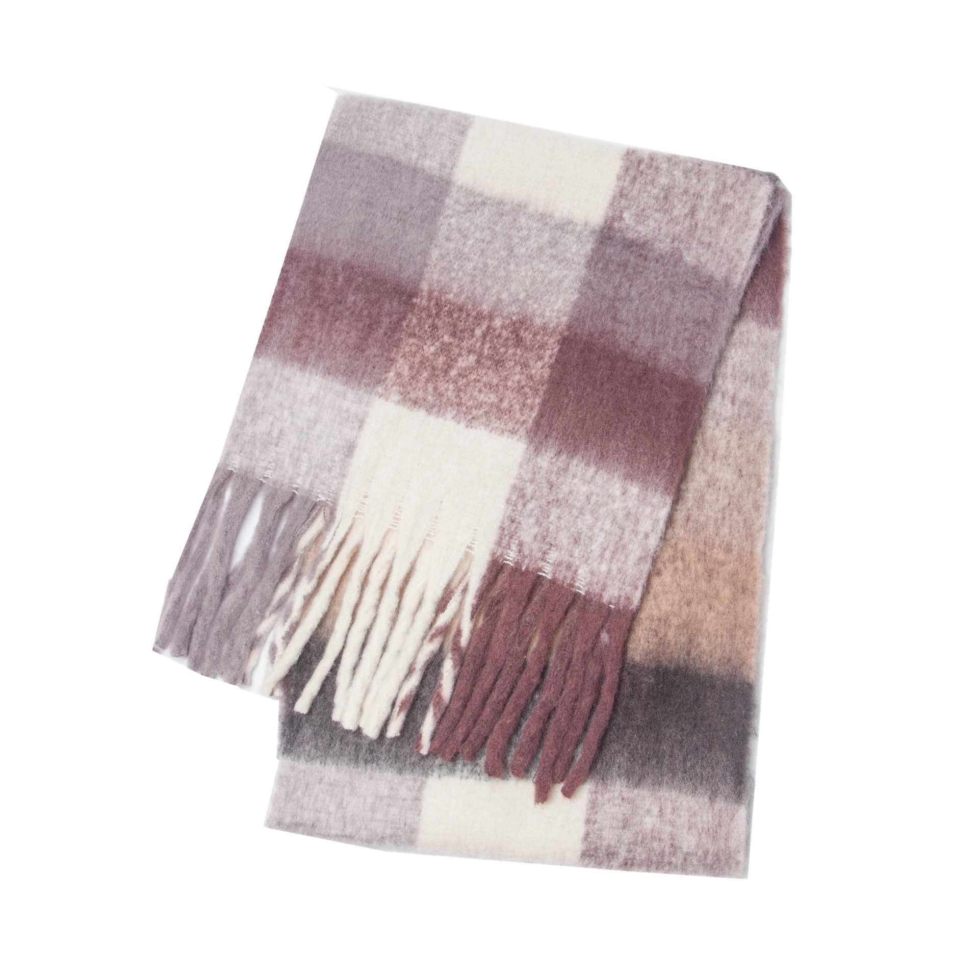 Fringed Plaid Shawl 6