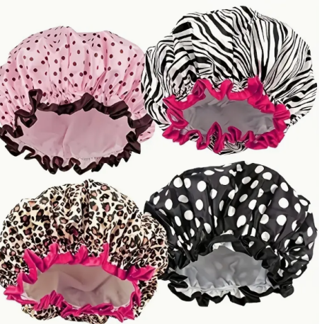 Double Waterproof Layers Shower Cap 2