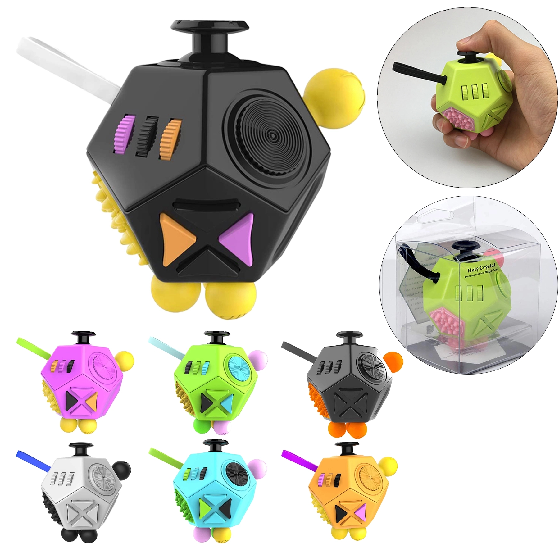 Fidget Dodecagon 12 Side Cube Relieves Stress Anxiety 12