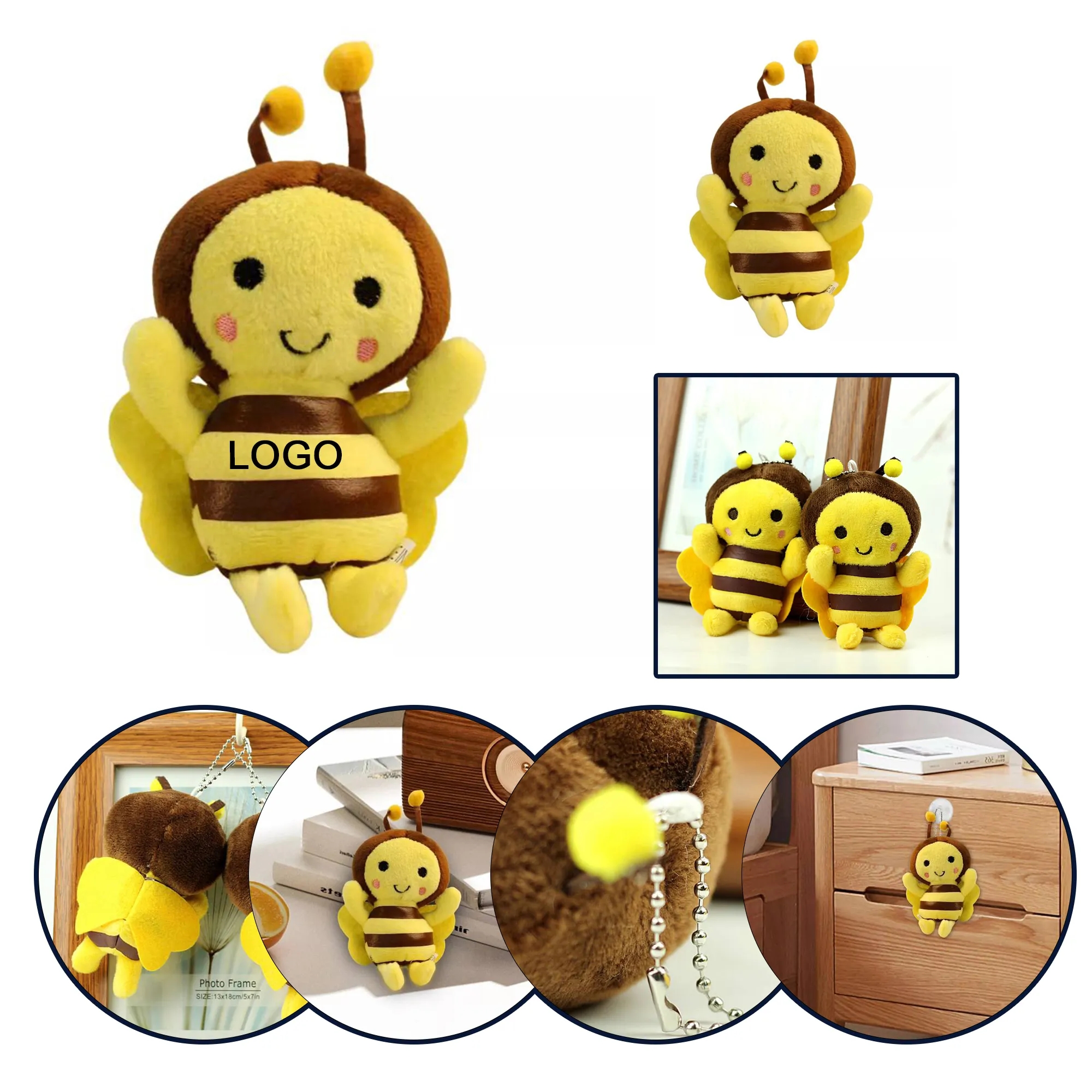 Plush Bee Pendant 4.7" Tall 2