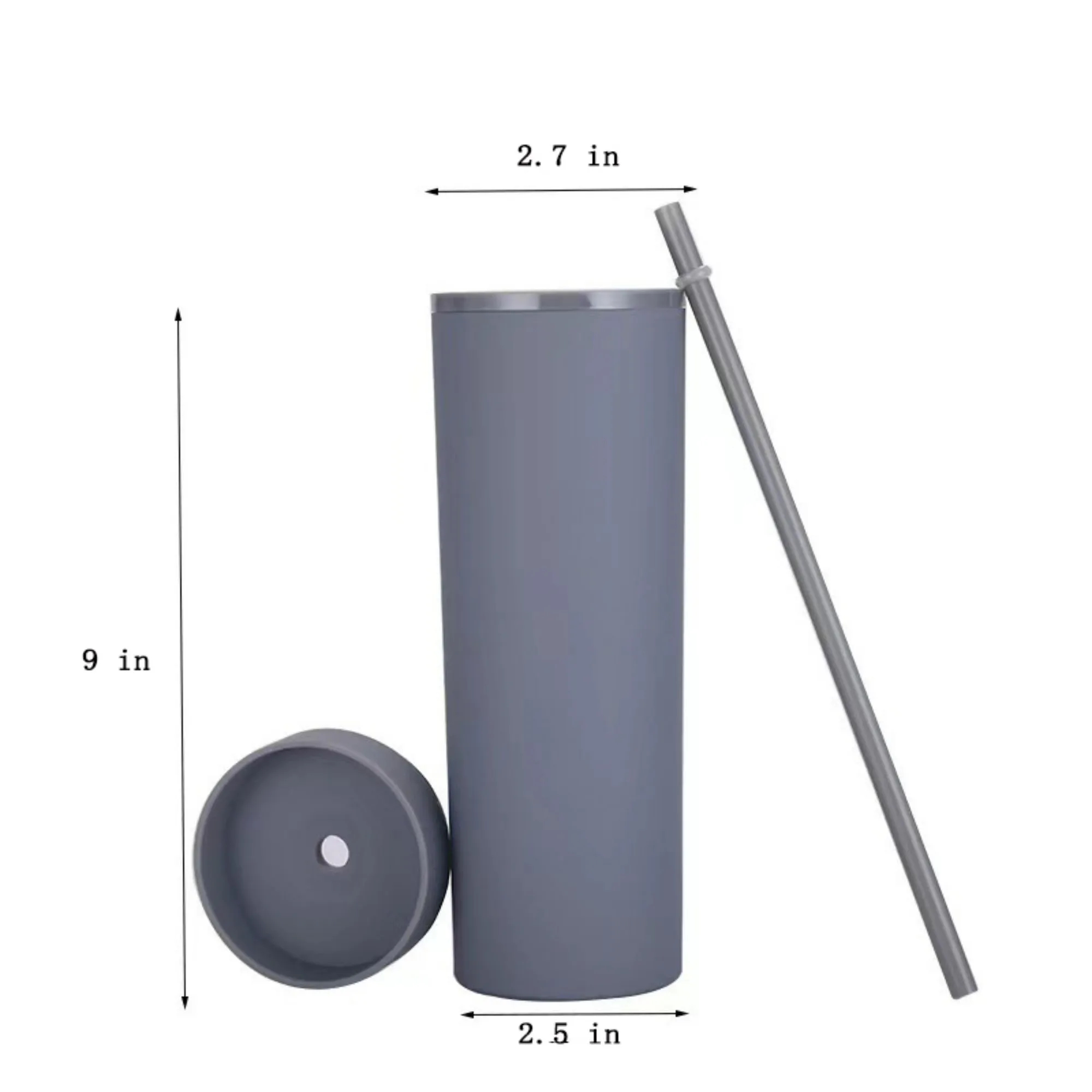 16oz Slim Tumblers With Straw 12