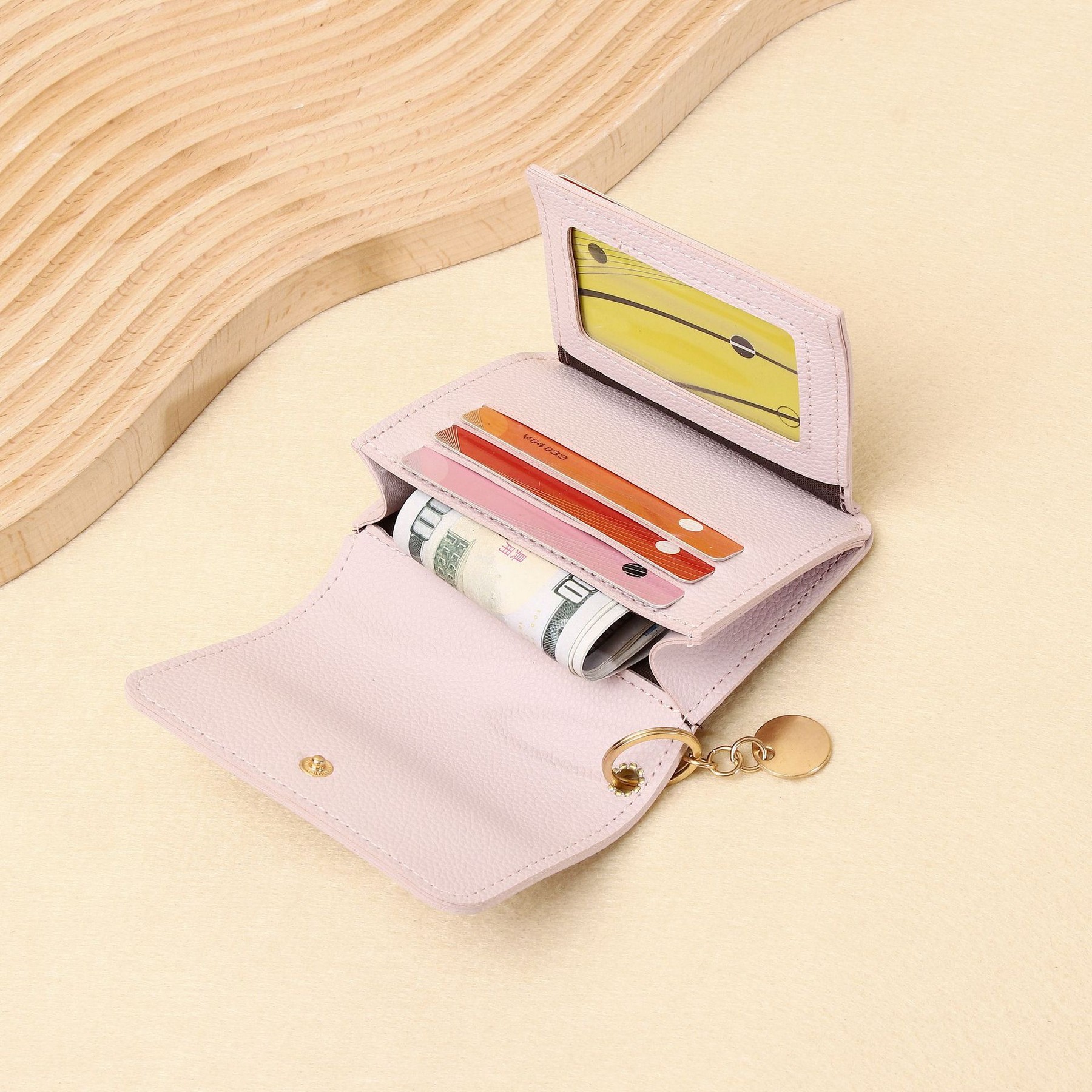 Solid Color Wallet Card Case Short Simple Fashion Coin Purse 4