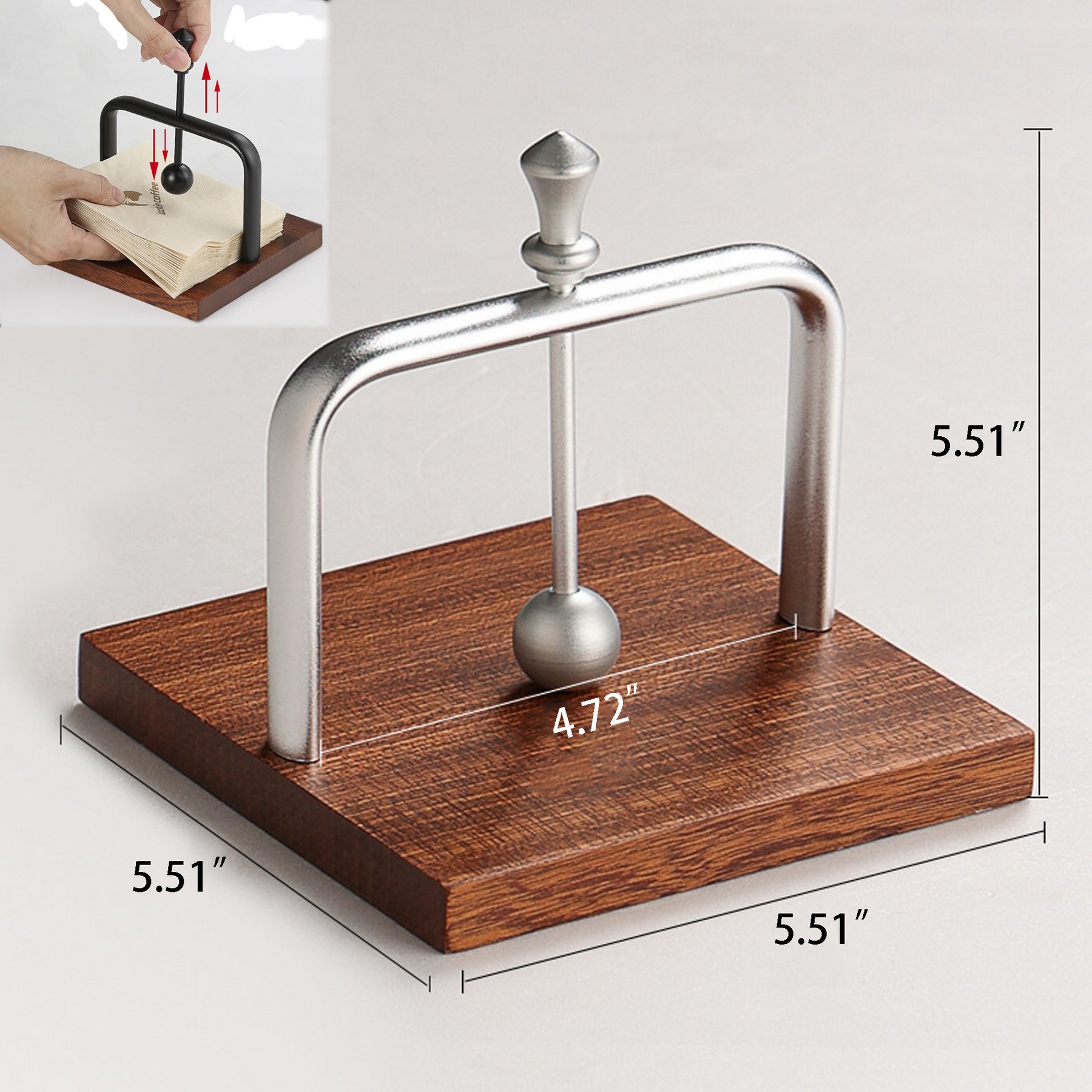 Solid Wood Countertop Paper Towel Holder 2