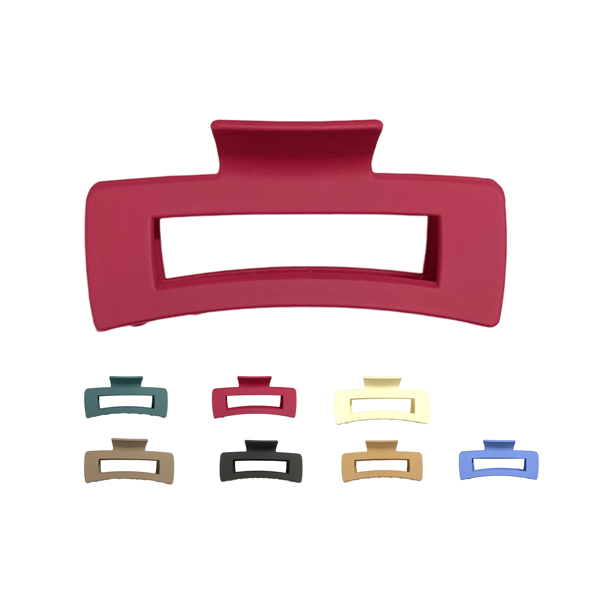 Matte Plastic Square Hair Clip With Strong Spring 7