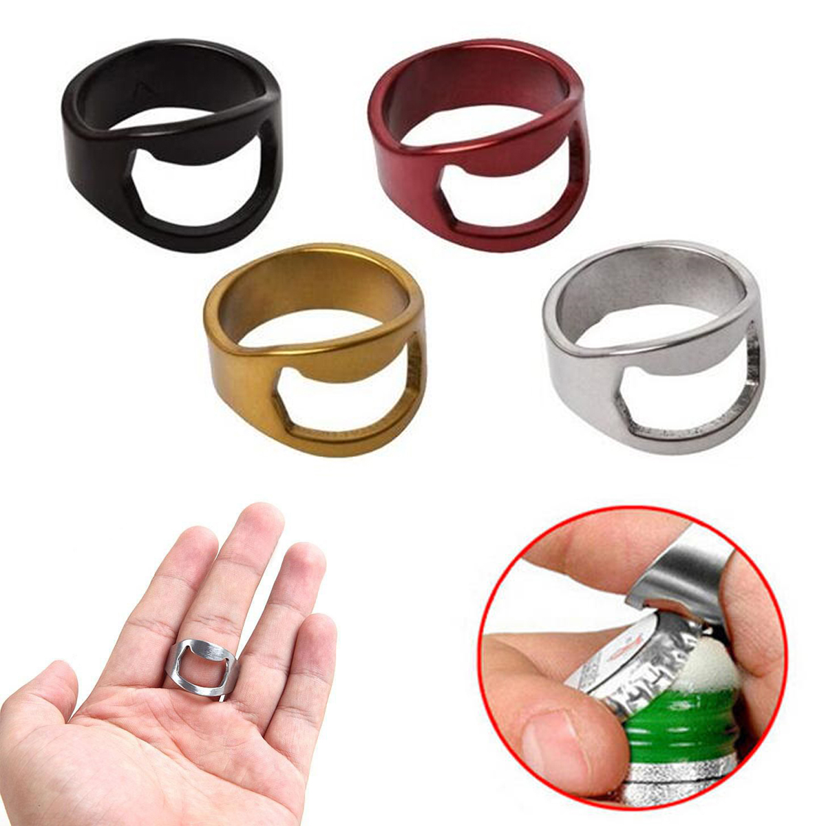 Stainless Steel Finger Ring Bottle Opener 3