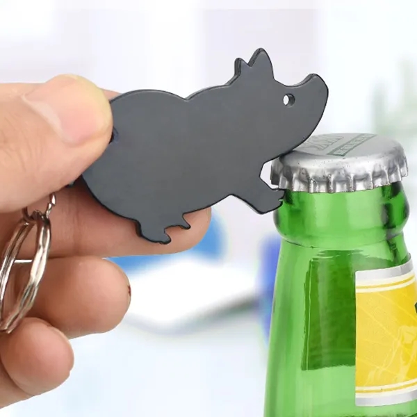 Custom Pig Shape Bottle Opener Keychains 3