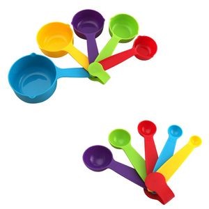 Assorted 5 In 1 Plastic Measuring Cup With Dual Pourers And Volume Marks 10