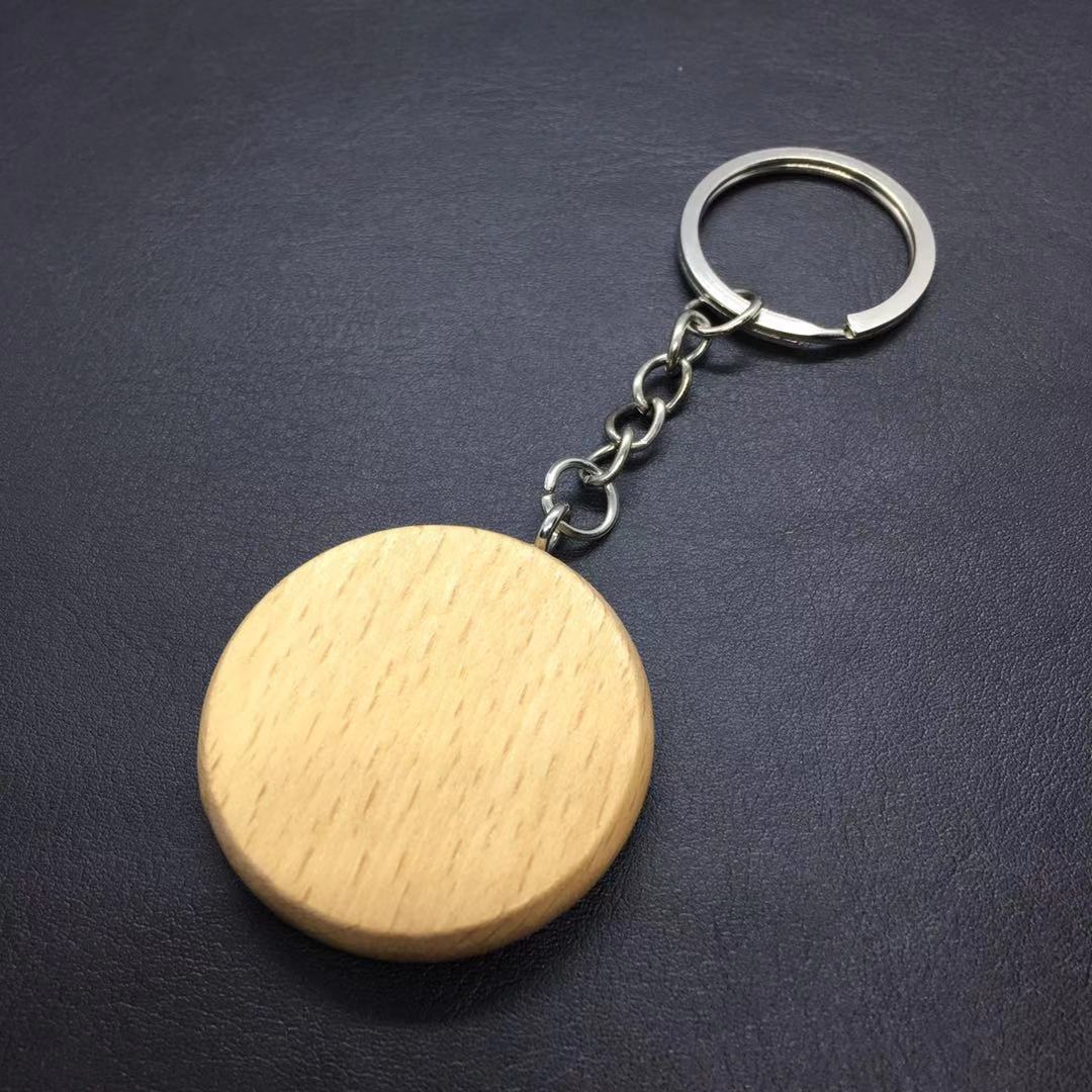 Wood Euro Key Ring 7