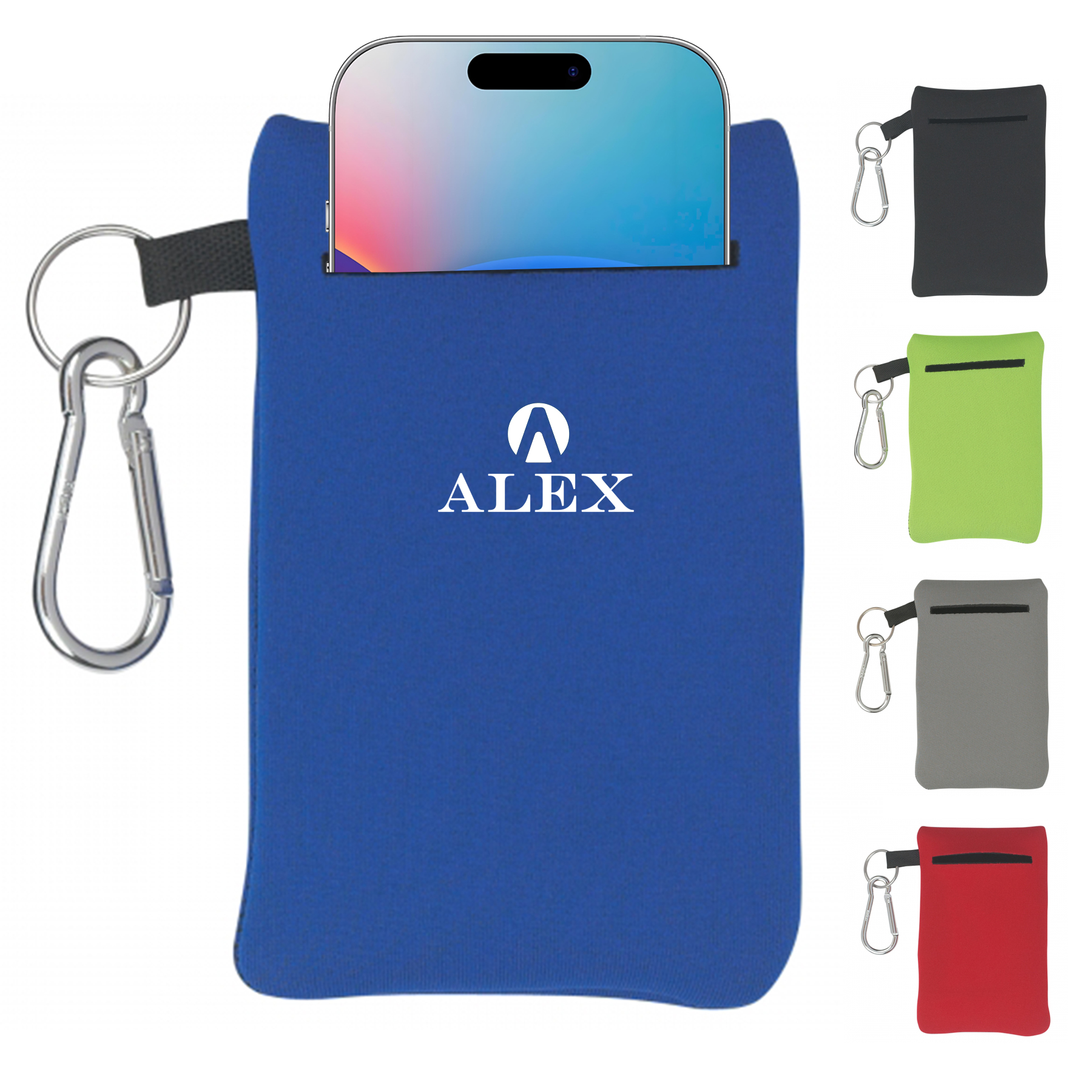 Small Neoprene Mobile Accessory Device w/ Carabineer 2