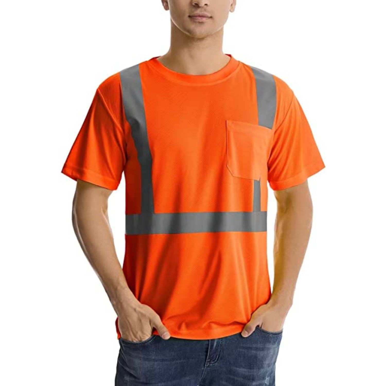 Class 2 rPET Reflective Safety T-Shirt With Pocket