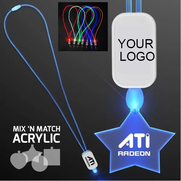 LED Neon Lanyard with Acrylic Pendant 1