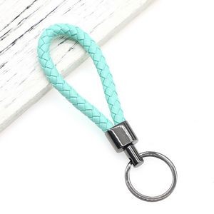 Stylish Weaved PU Leather Keychain with Metal Buckle 2