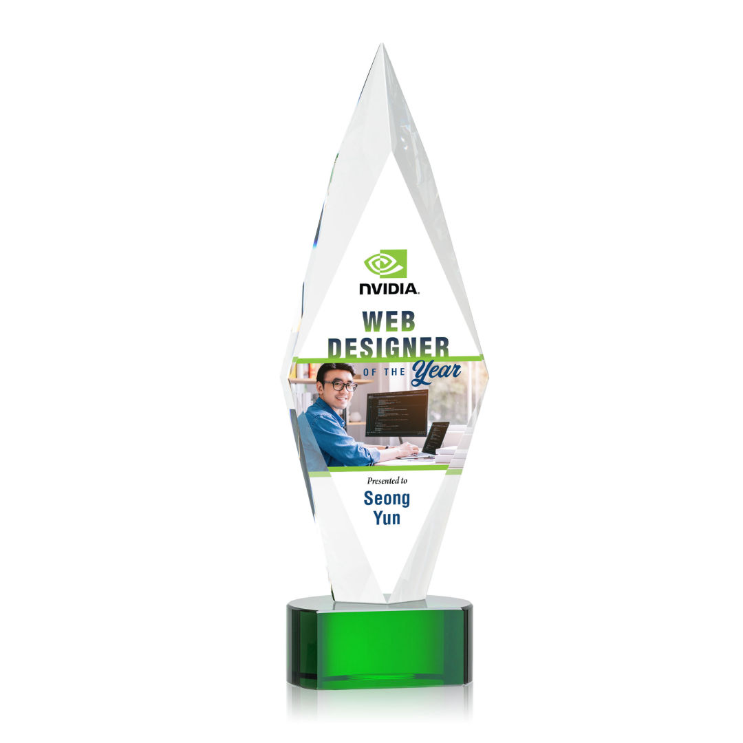 Manilow VividPrint™ Award on Paragon Base - Green 8