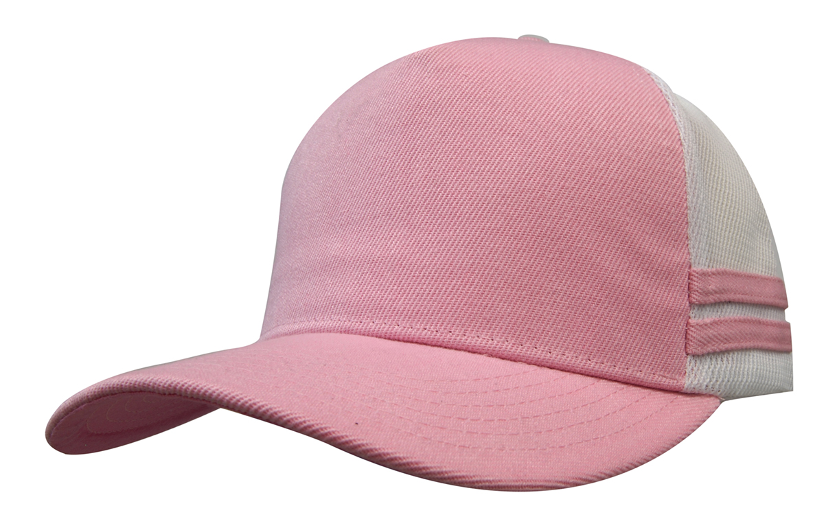 American Premium Twill/Mesh Deep Fit Trucker with Stripes 7