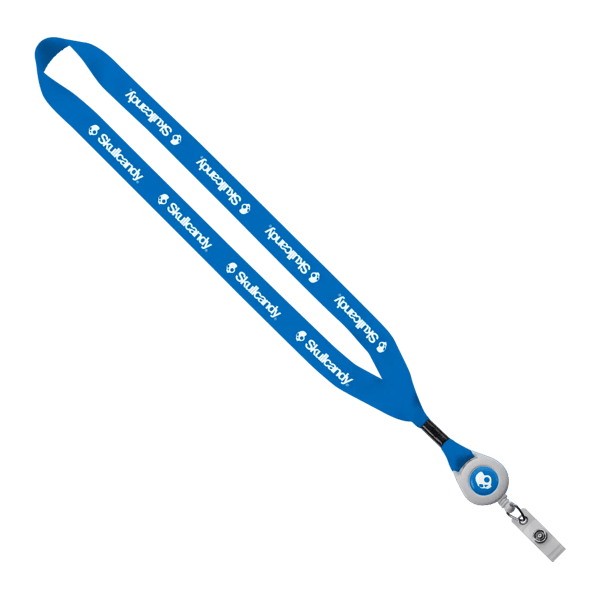 3/4" Polyester Lanyard with Metal Crimp & Retractable Badge Reel 285