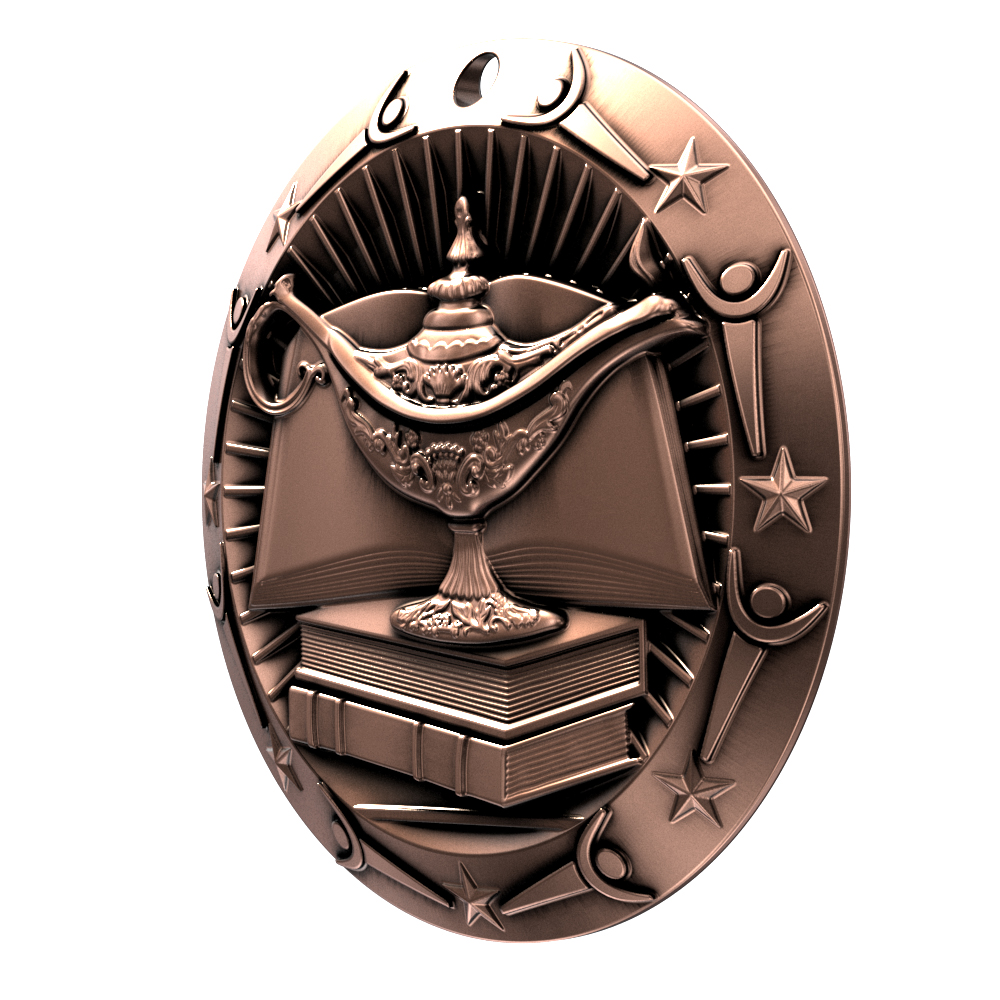 Book & Lamp World Class Medallion (3") 7