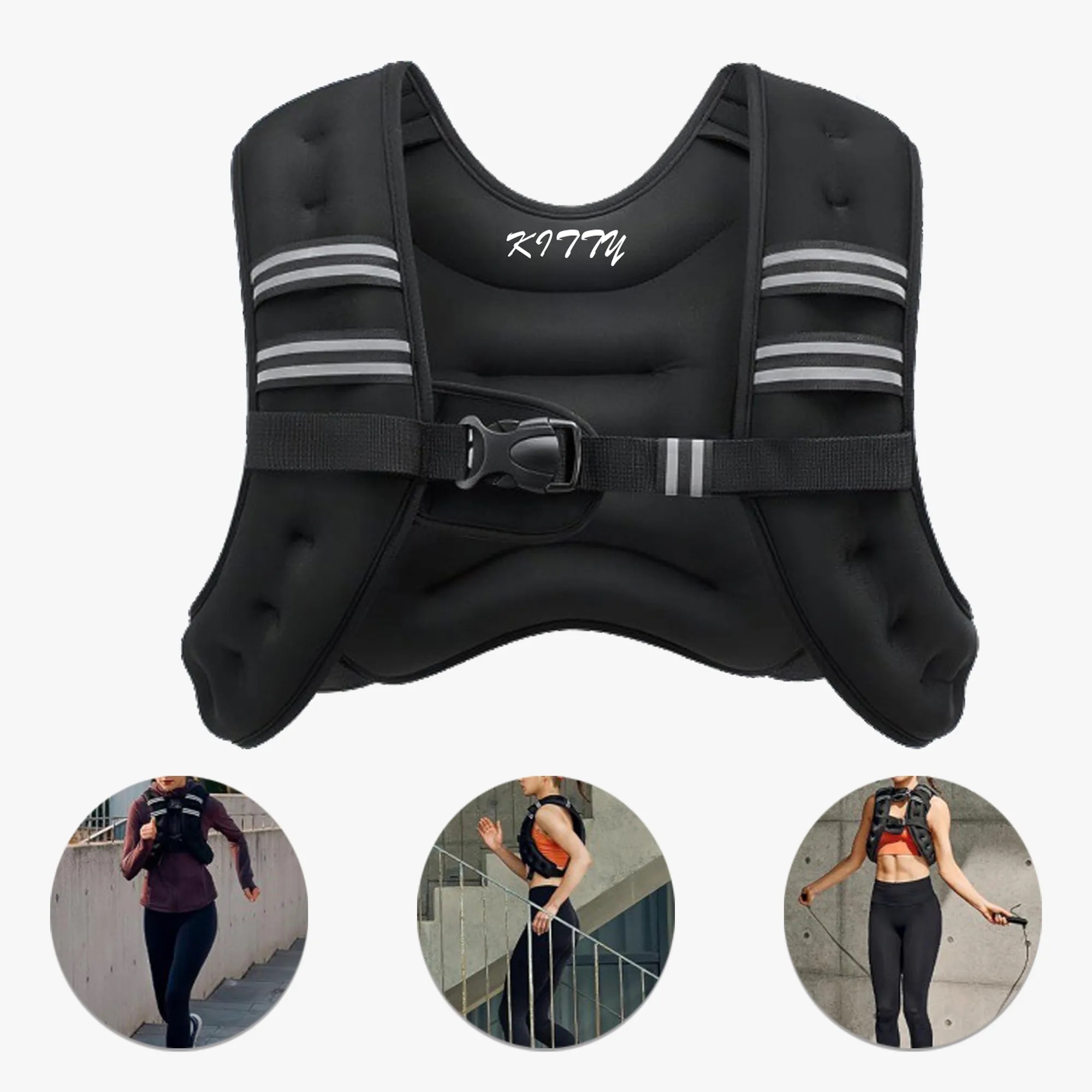 Weighted Running Sports Vest With Arm Pouch For Fitness