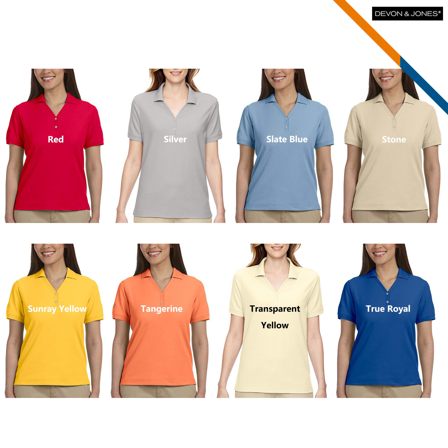 Devon & Jones® Ladies' Y-Collar Polo Shirts 4