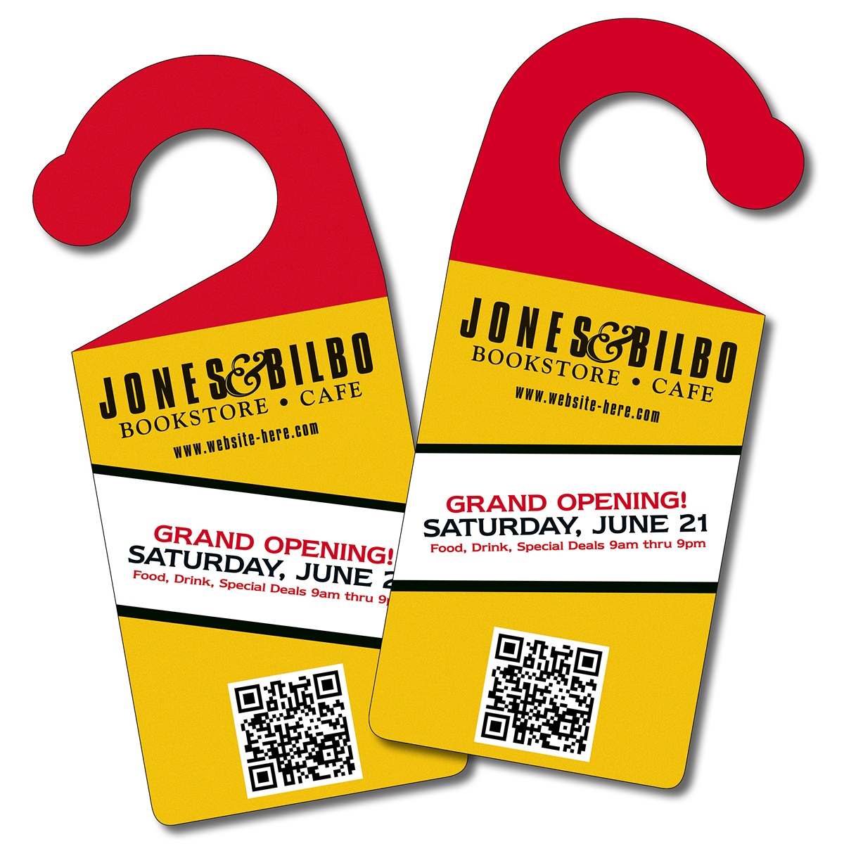 Plastic Door Hanger - 3.75x8.5 Laminated with Round Handle - 14 pt. 3