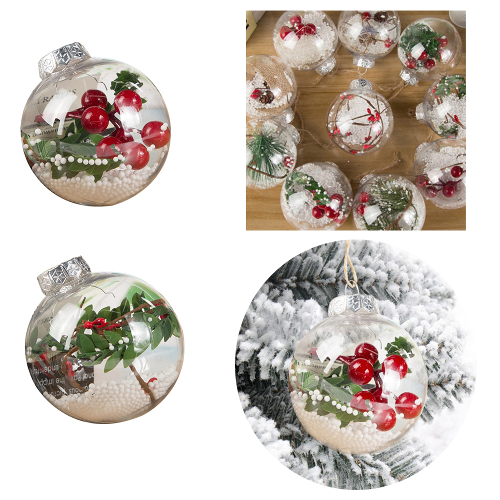 Christmas Tree 8cm Transparent Decorative Balls