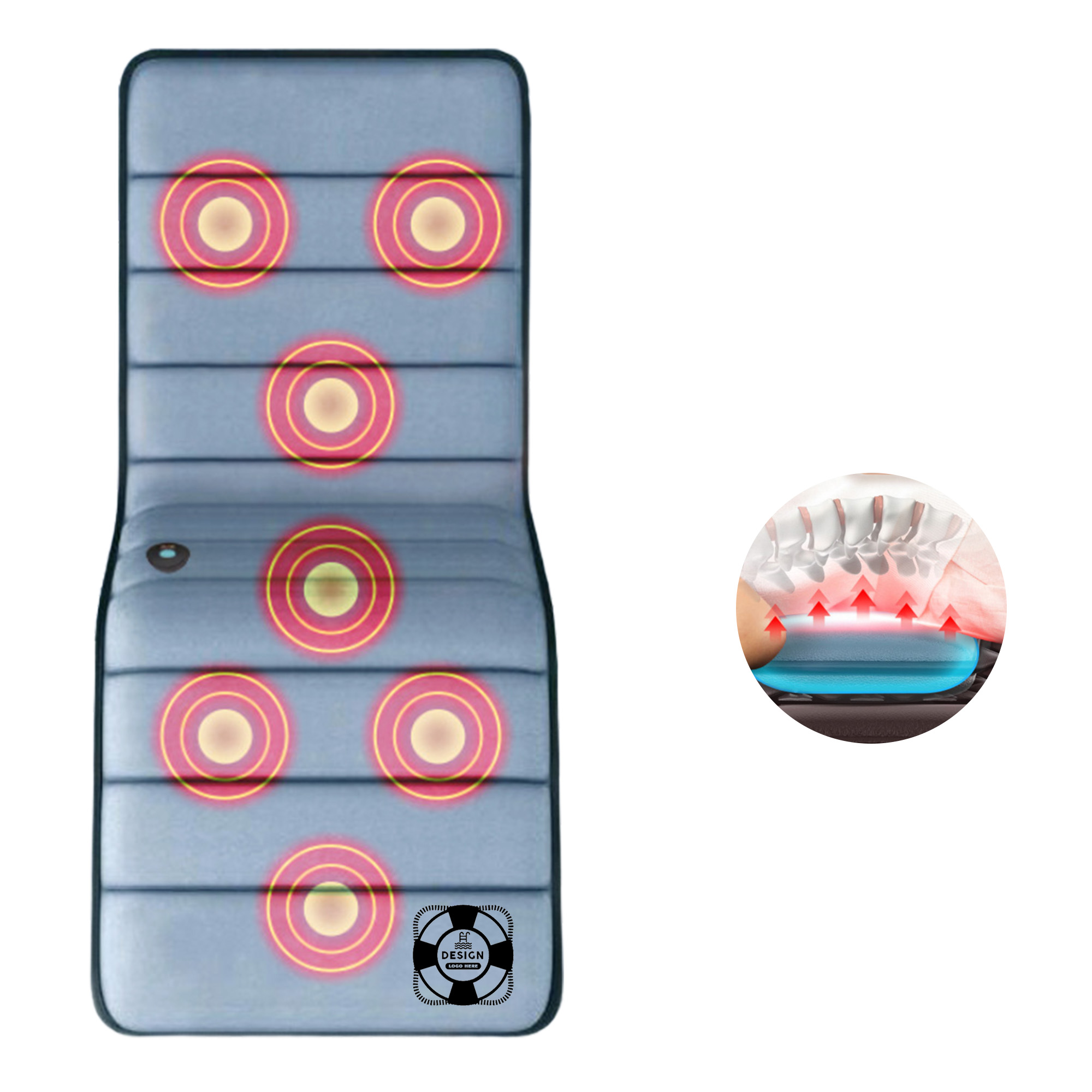 MOQ 50 Heated Electric Massage Cushion for Neck and Lower Back 3