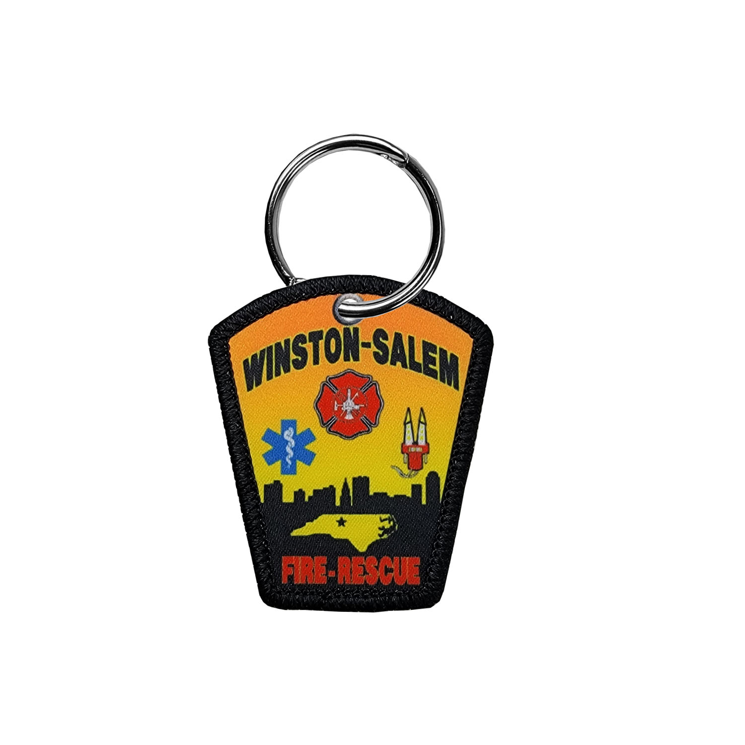 2 Sided 4CP Dye Sub Key Ring with Merrow Border 1