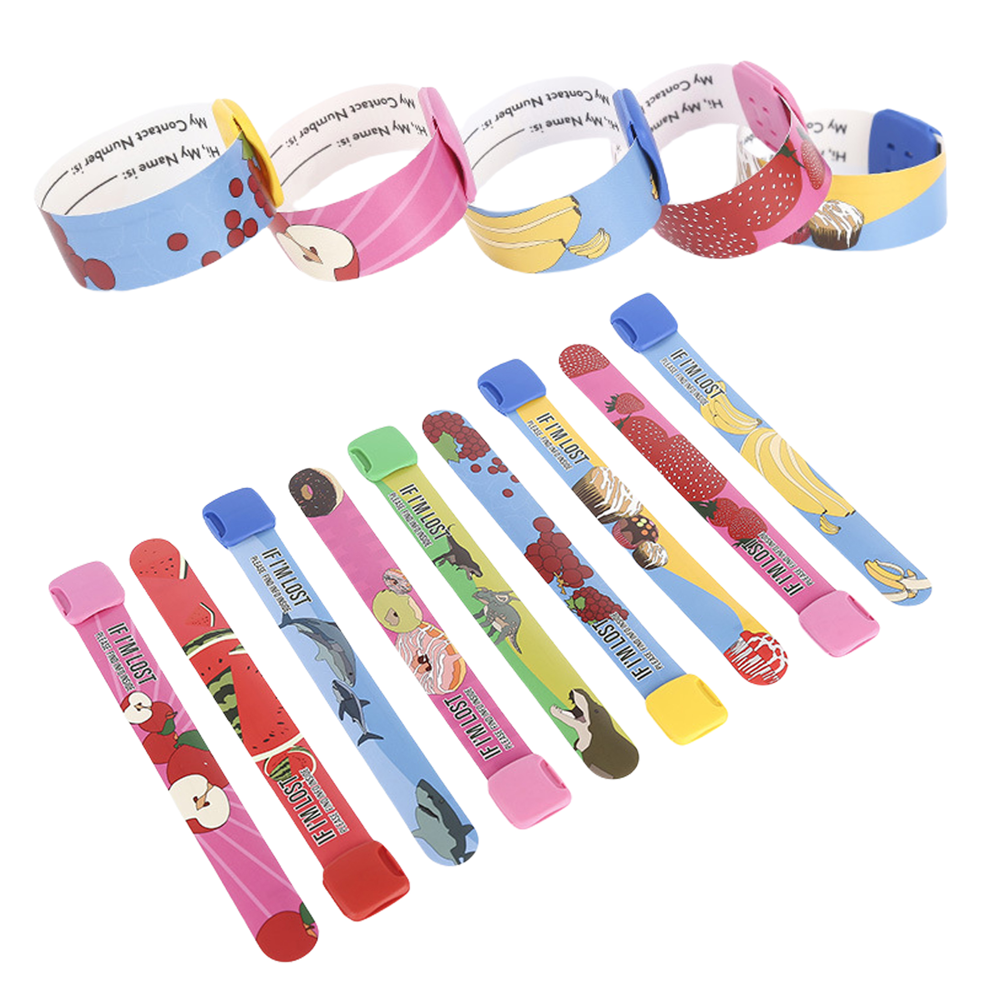Colorful reusable Kids ID Wristbands MOQ50 1