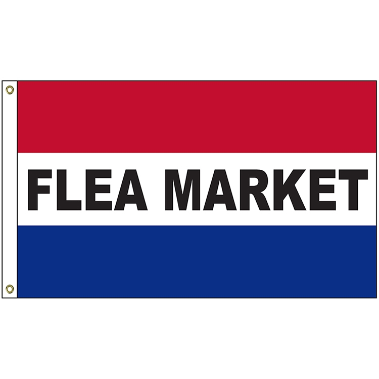 Flea Market 3' x 5' Message Flag with Heading and Grommets 2