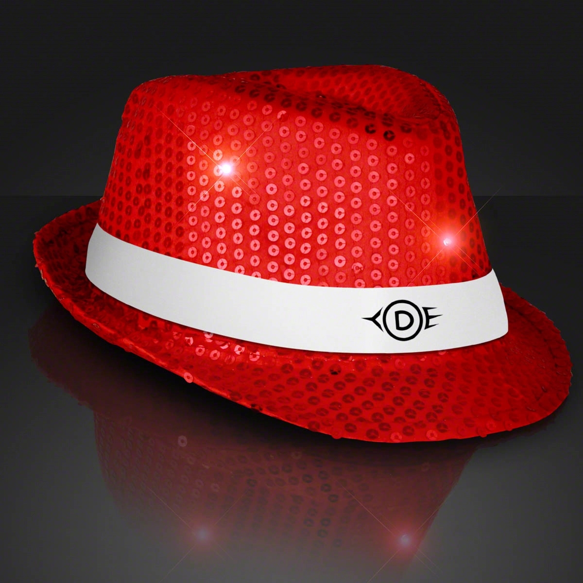 Shiny Single Colored Fedora Hats with White Bands 4