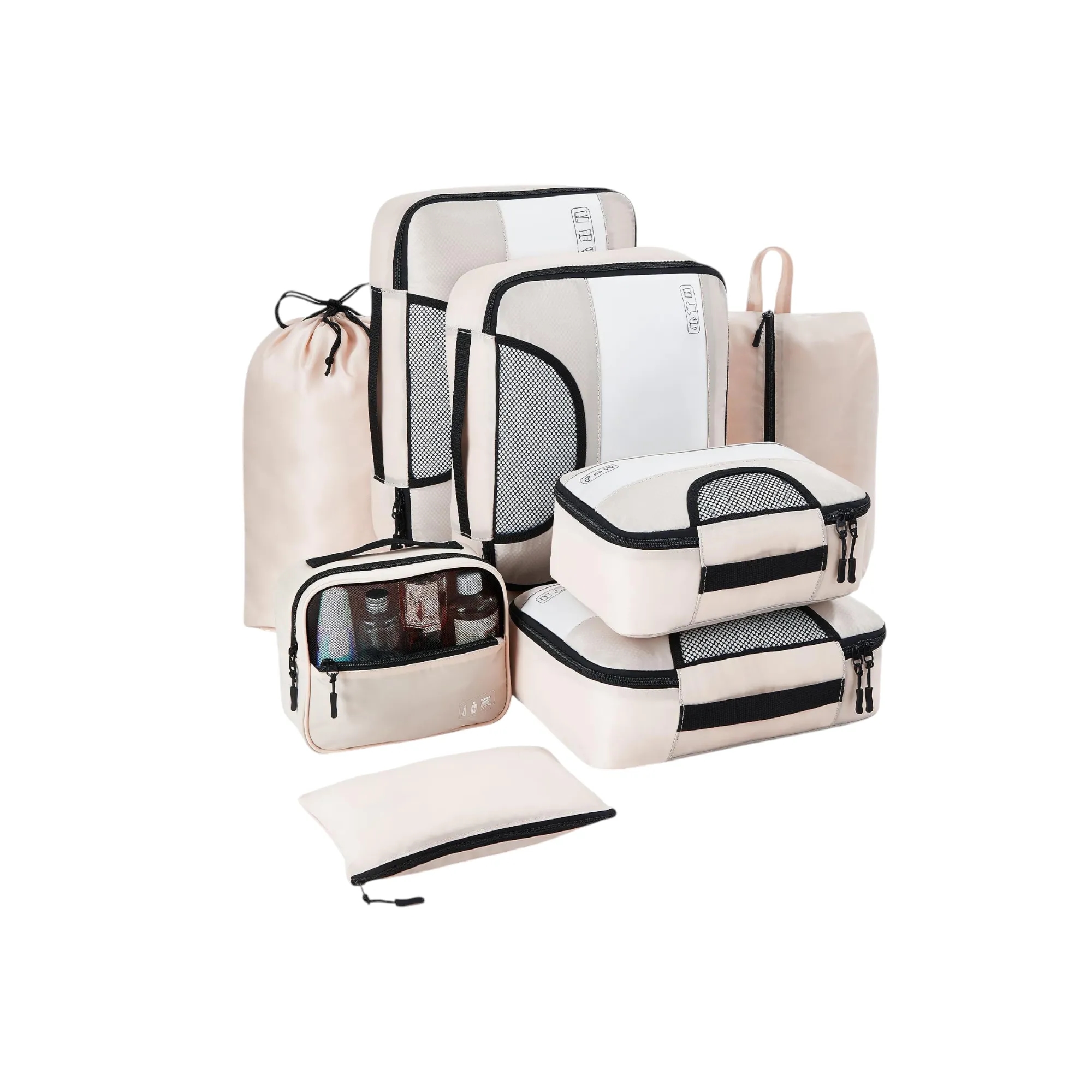 8-Piece Luggage Packing Cubes Set 6.7" x 8.7" x 3.5" 6