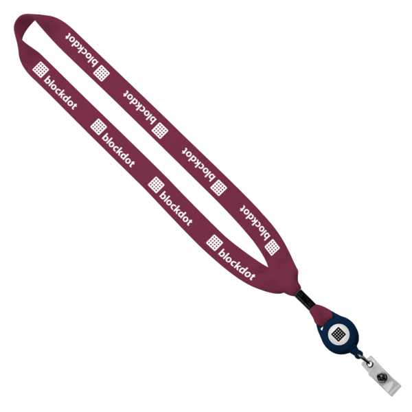 3/4" Cotton Lanyard with Metal Crimp & Retractable Badge Reel 246