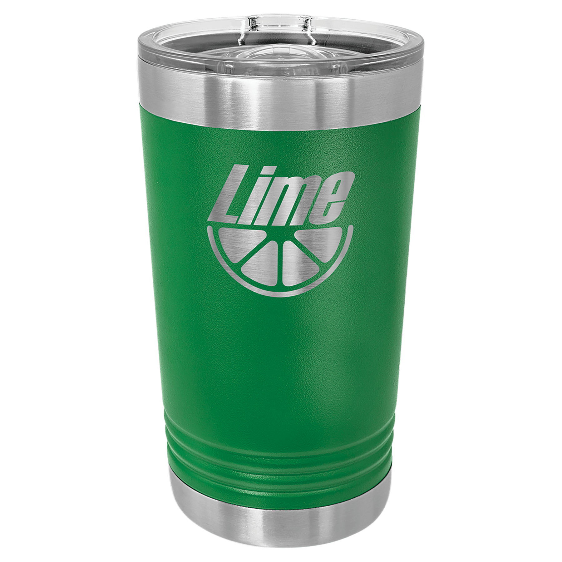 16 oz. Green Laser Engraved Polar Camel Pint Tumbler w/Slider Lid 1