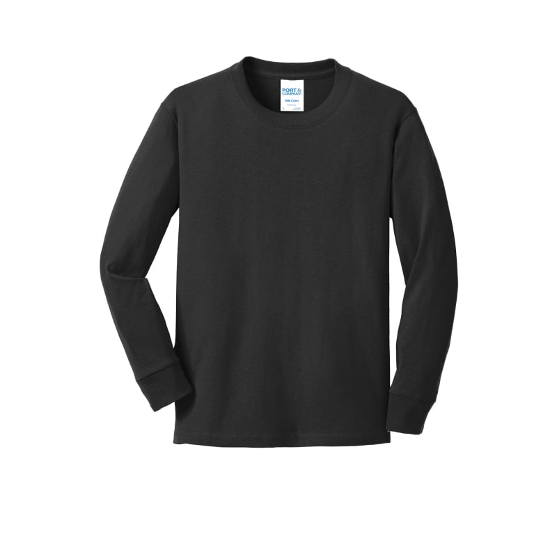 Port & Company Youth Long Sleeve Core Cotton Tee. 89