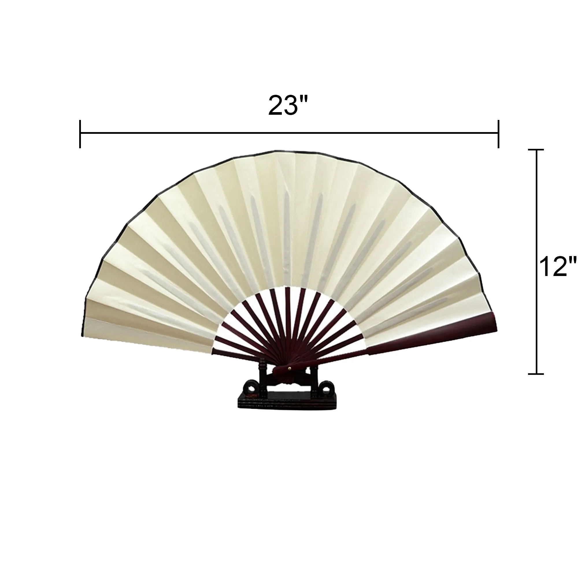Large Cloth Folding Hand Fan 2-Sided Full Color 3