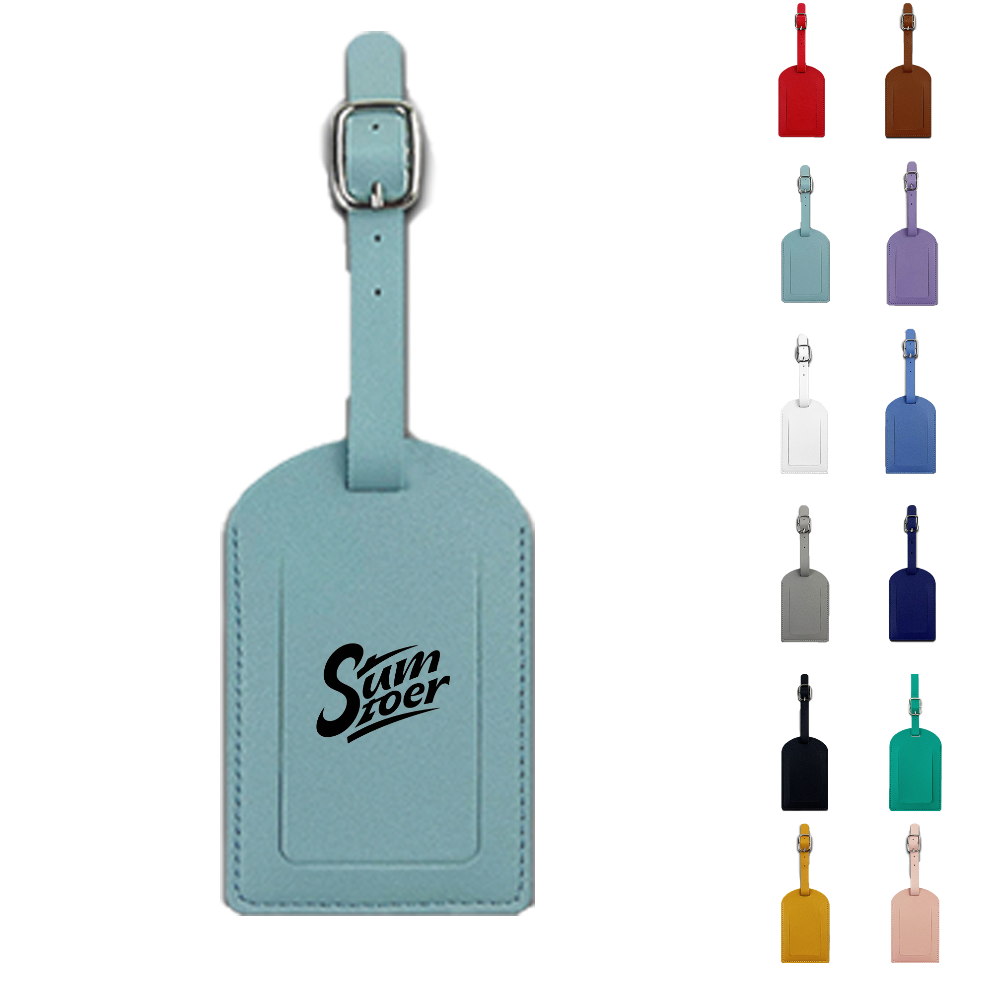 Square-shaped Leather Suitcase Tag 2