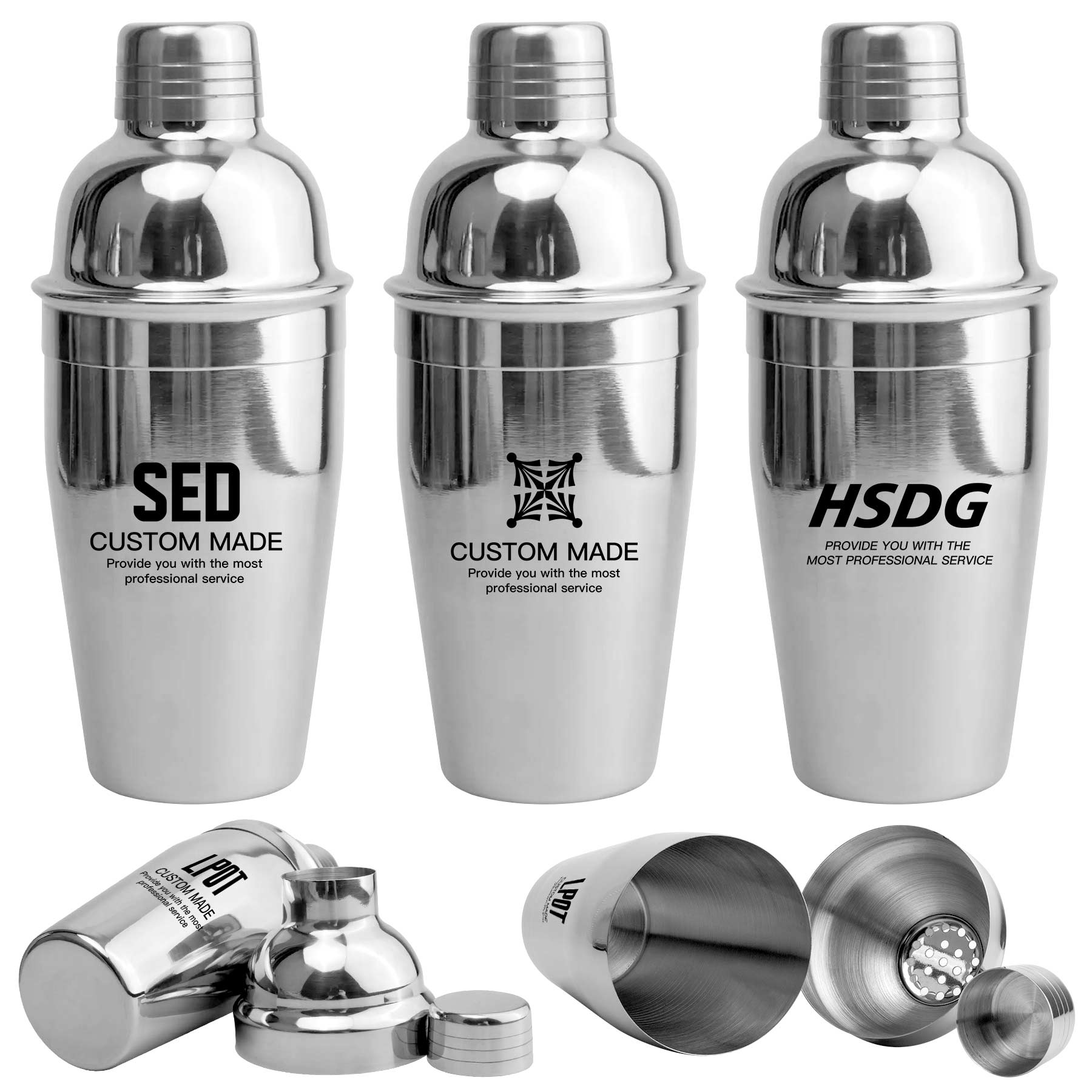 8.5 OZ Stainless Steel Cocktail Bar Shaker 2
