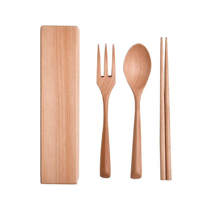 Portable Wooden Flatware Kit 2