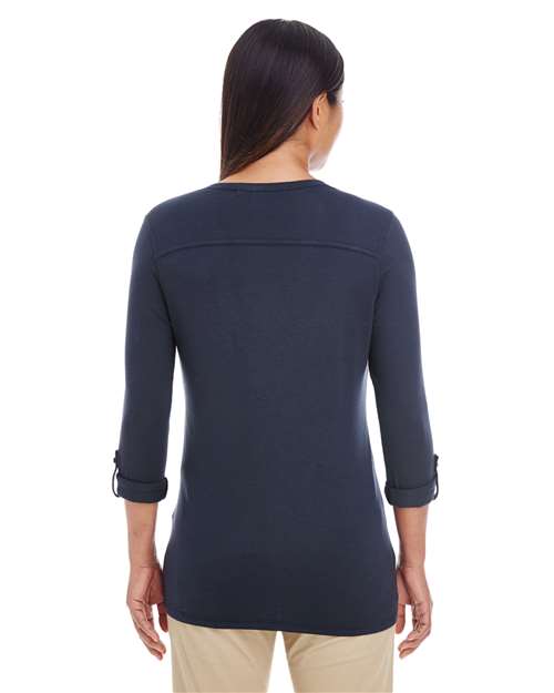 Women's Perfect Fit™ Y-Placket Convertible Sleeve Knit Top - DP186W 17