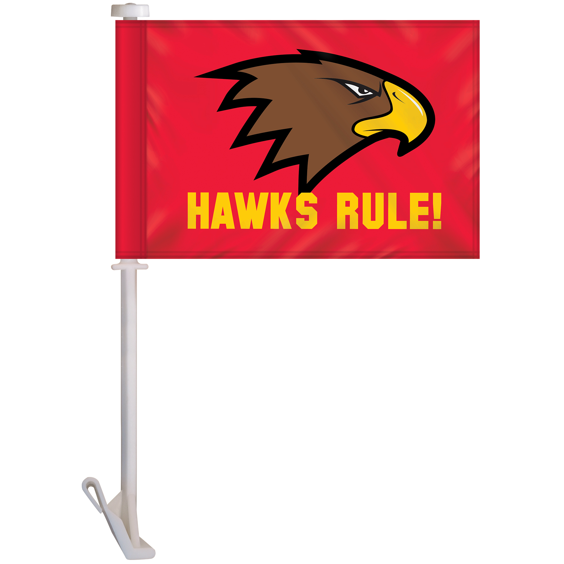 7.5" x 10.5" Double Sided Digitally Printed Custom Car Flag on a Premium Staff 5