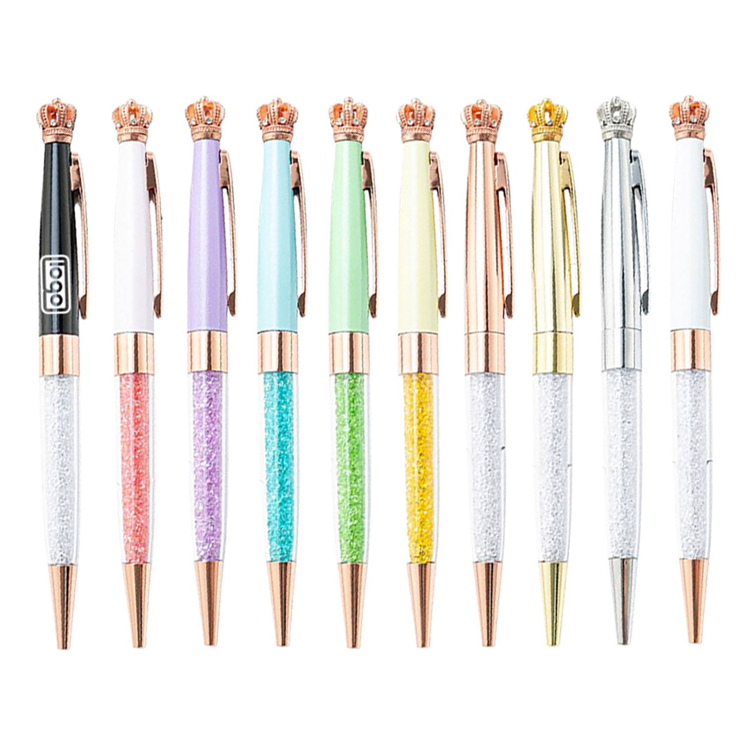 Crystal Crown Retractable Ballpoint Pen