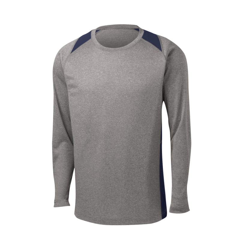 Sport-Tek Long Sleeve Heather Colorblock Contender Tee. 16