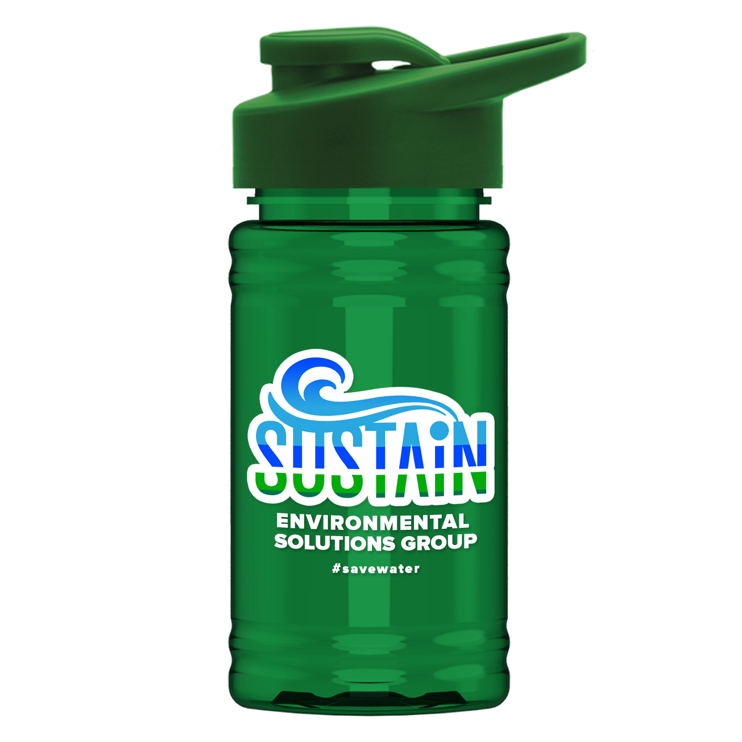 UpCycle - Mini 16 oz. rPet Sports Bottle with Drink Thru - Digital 2